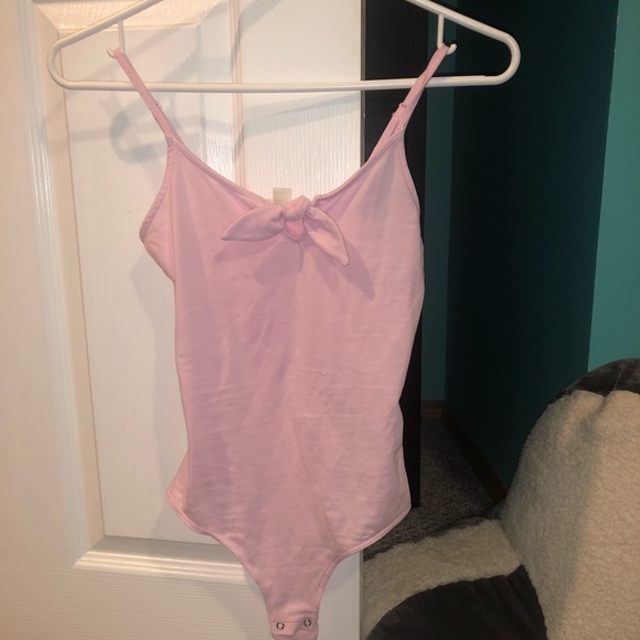Garage Tops - Garage Light Pink Bow Body Suit